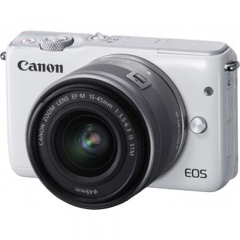 Canon EOS M10 Mirrorless Digital Camera with 15-45mm Lens (White